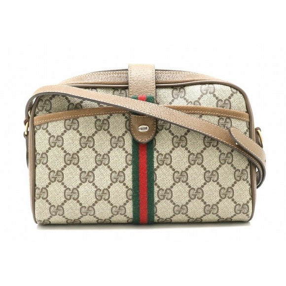 Gucci Handbags - Gucci Gucci Sherry Line GG Shoulder Bag Leather Khaki Beige Brown